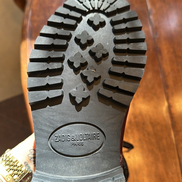 Zadig and Voltaire size 8, deep red lace up ankle boots. - Picture 7 of 7